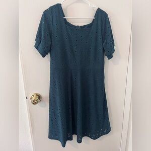 Fig Green Eyelet Dress Womens XL